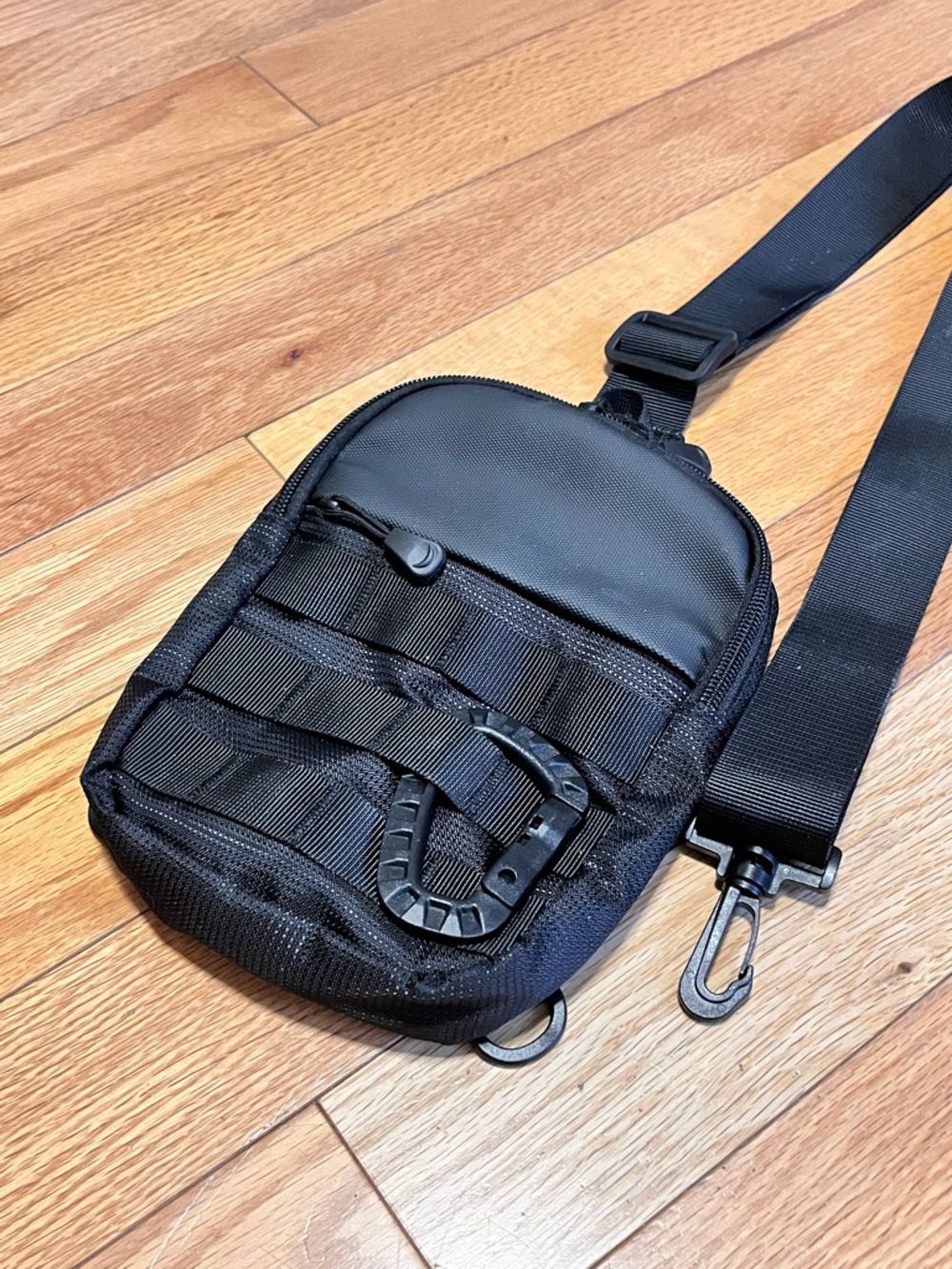 Tactical Mini Sling Crossbody Chest Bag for Travel Work Sport-Black